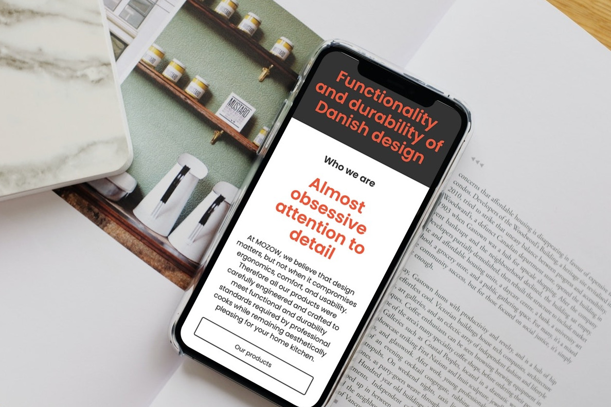 MOZOW Danish Furniture Website Design